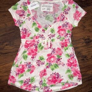 NWT Aeropostale Floral Babydoll Top